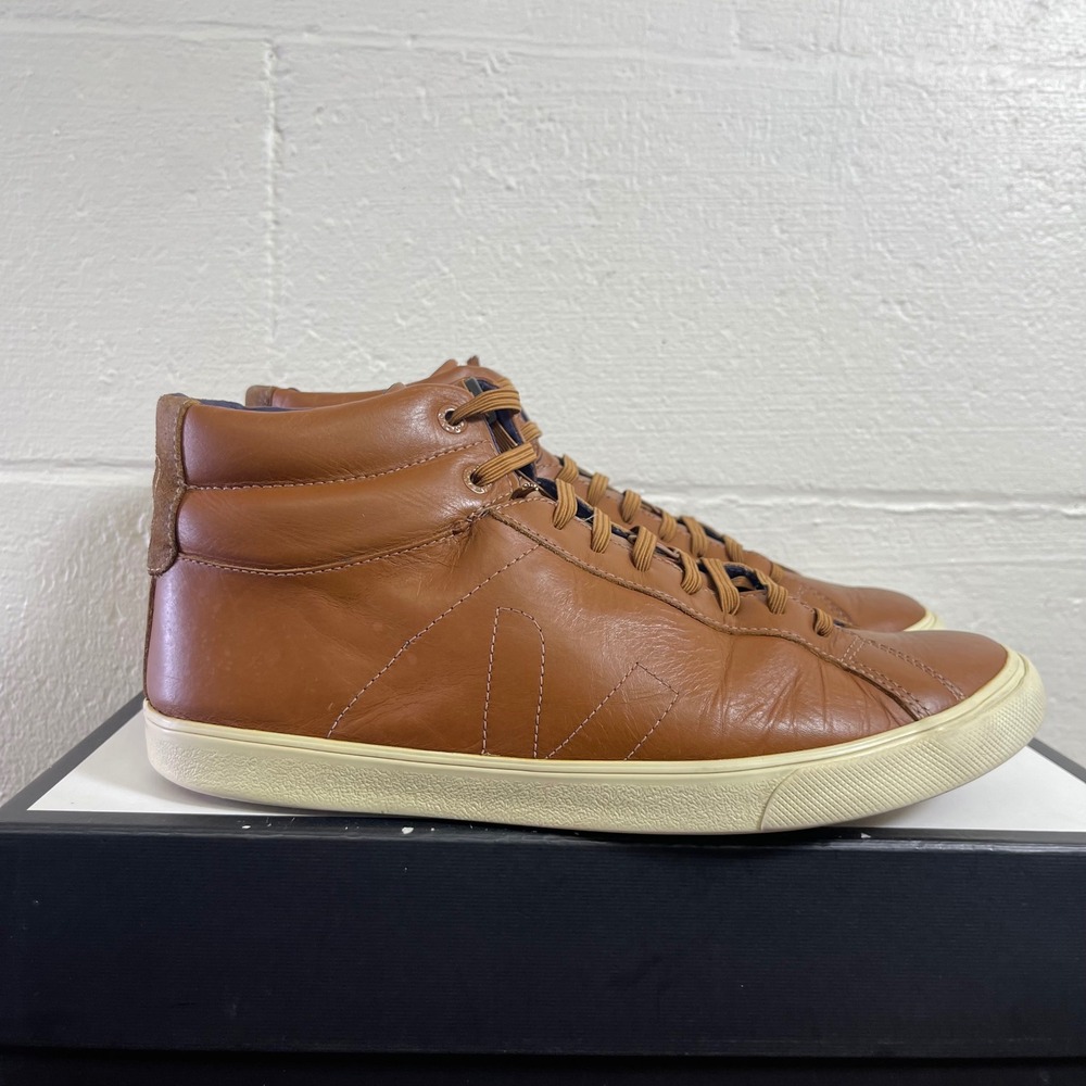 VEJA High Top Brown Leather‎ Sneakers Lace up Men's Size 11 US/10 UK